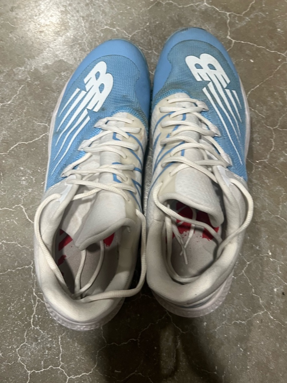 New Balance Sky Blue and White Turf Shoes - Picture 2 of 4